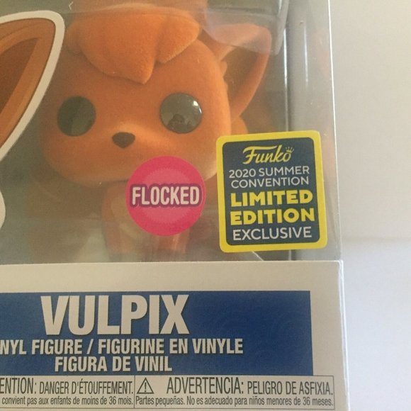 NEW 2020 SDCC Shared Exclusive Pokemon Vulpix Flocked Funko Pop Figure #580 - Picture 2 of 8
